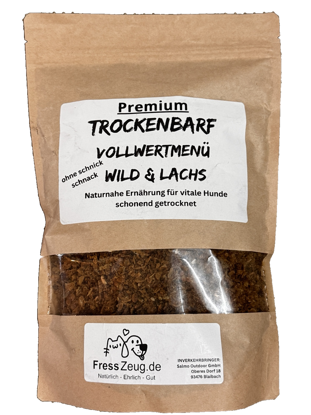 FressZeug Trockenbarf Wild & Lachs 700 g – weißer Hintergrund