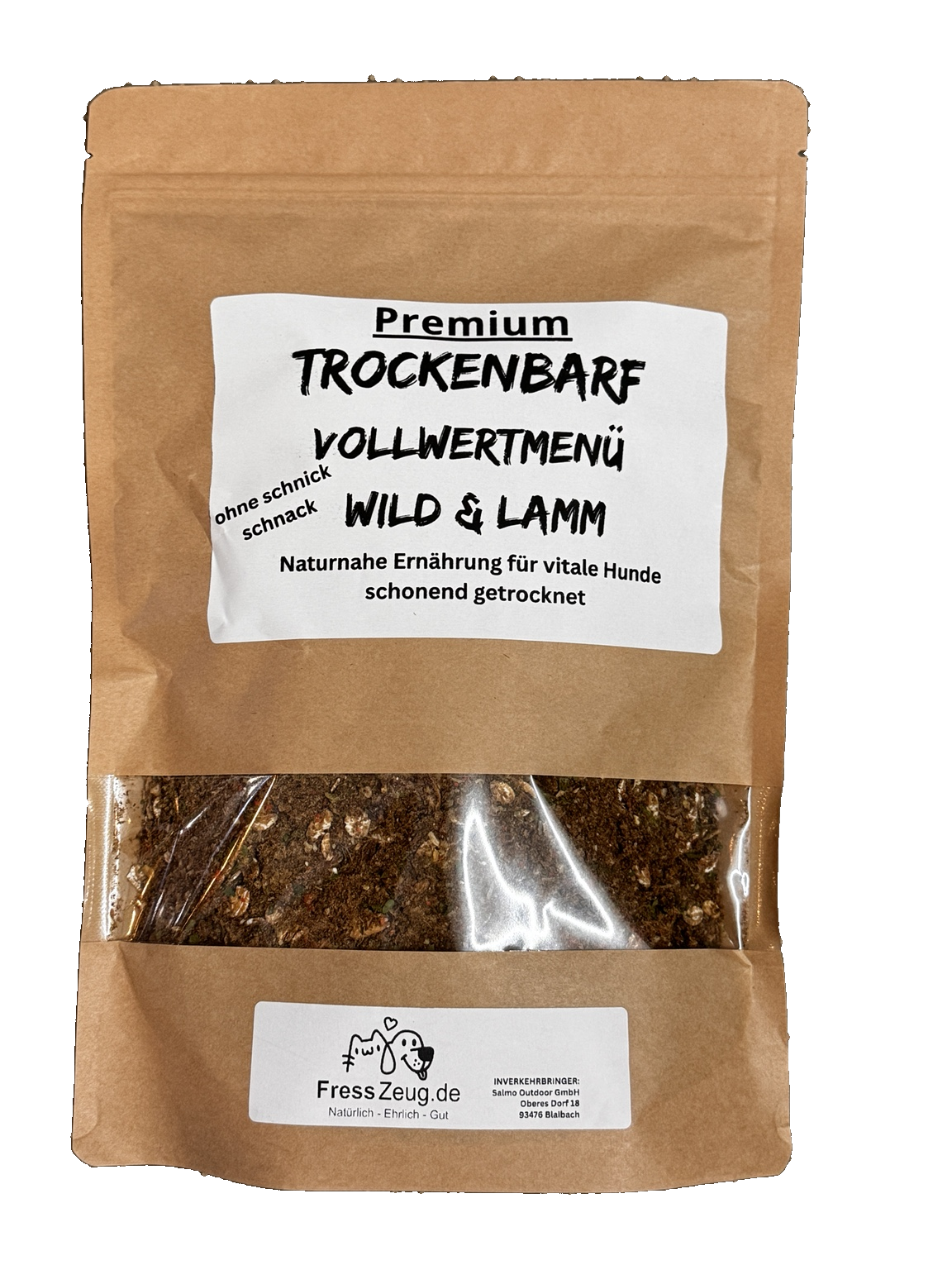 FressZeug Trockenbarf Wild & Lamm 700 g – weißer Hintergrund