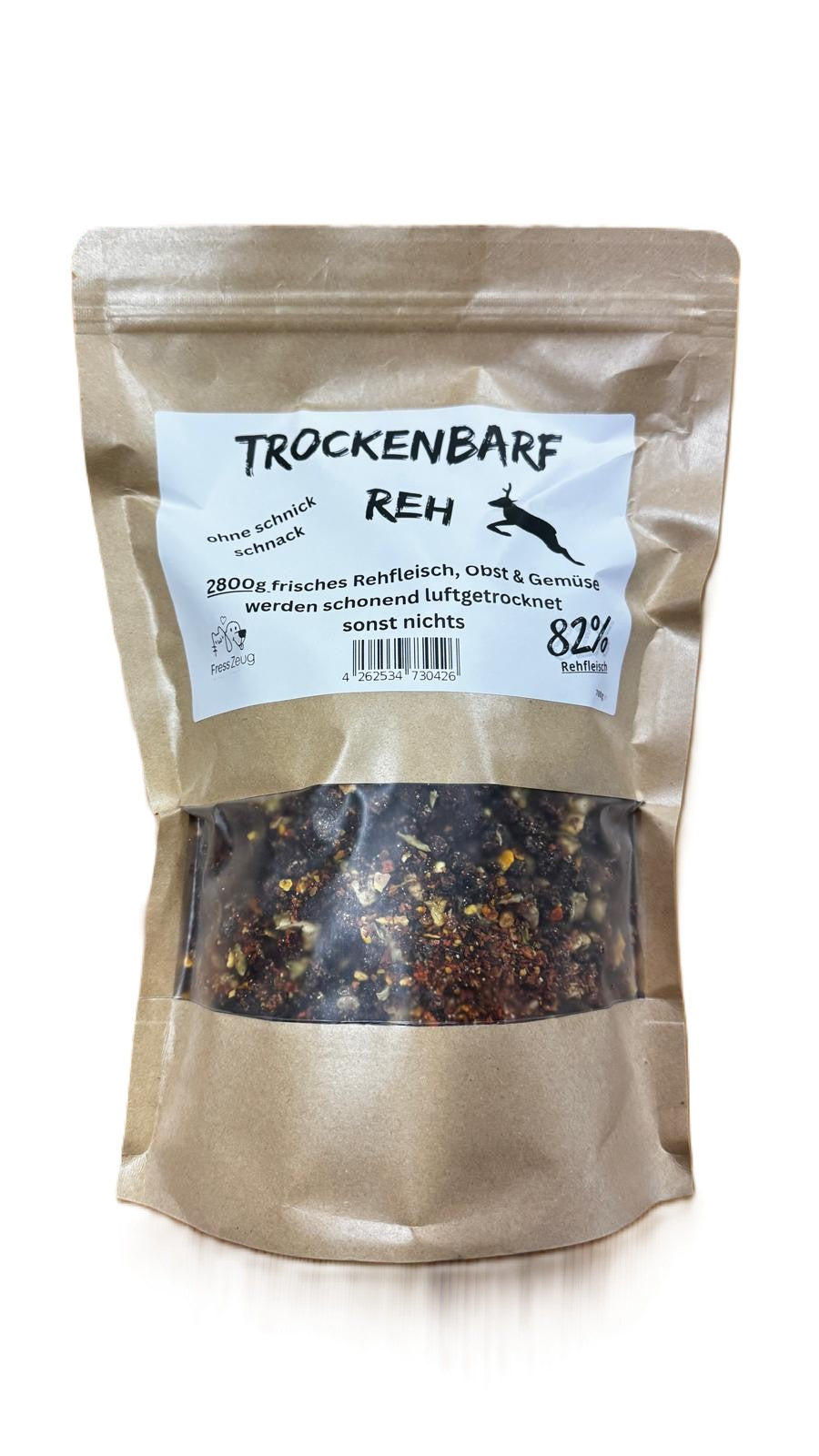 Trockenbarf vom Reh mit , 80% Rehfleisch, Obst und Gemüse getrocknet