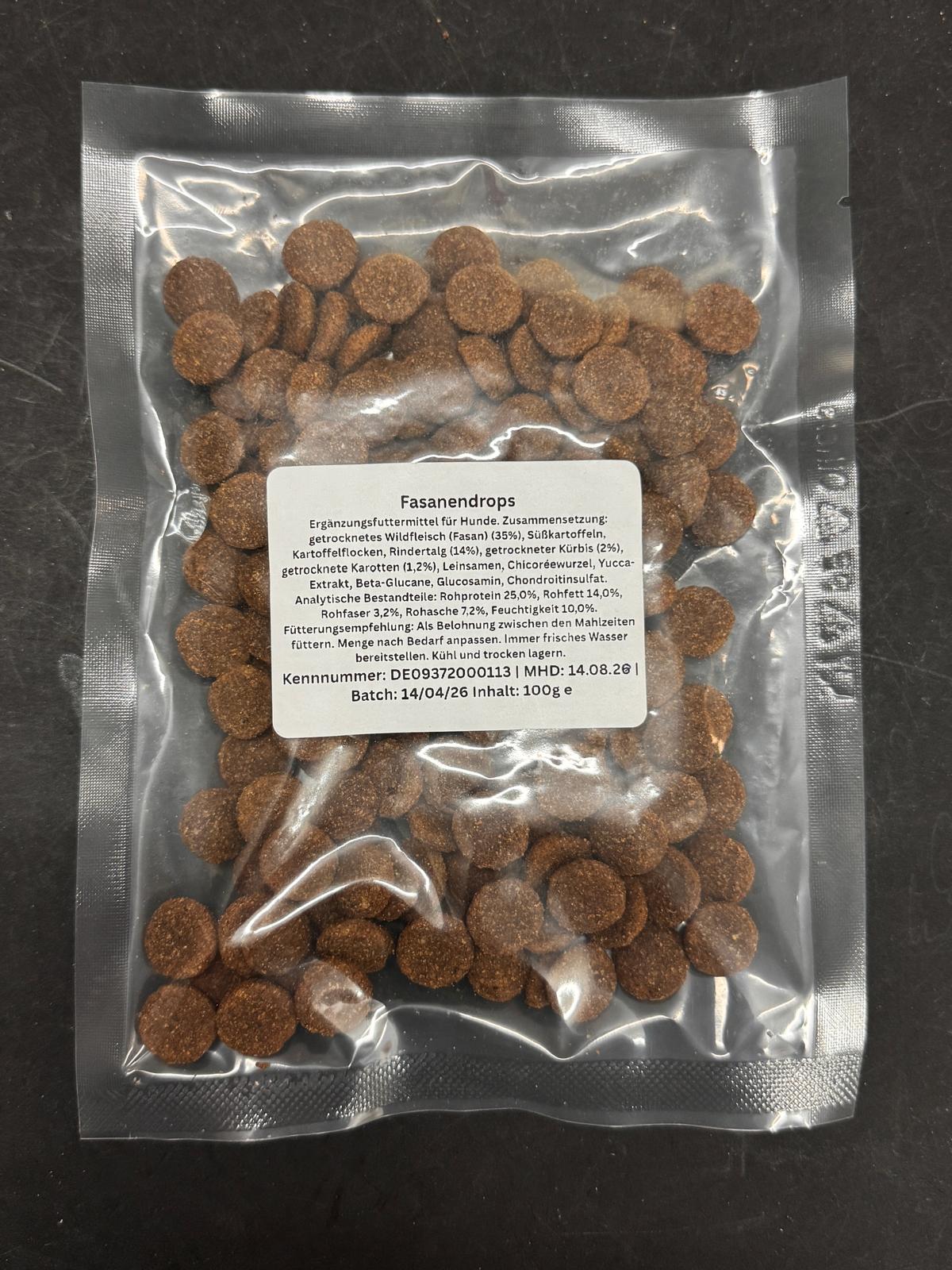 Fasanendrops – Der feine Wild-Snack für anspruchsvolle Hunde (100 g)