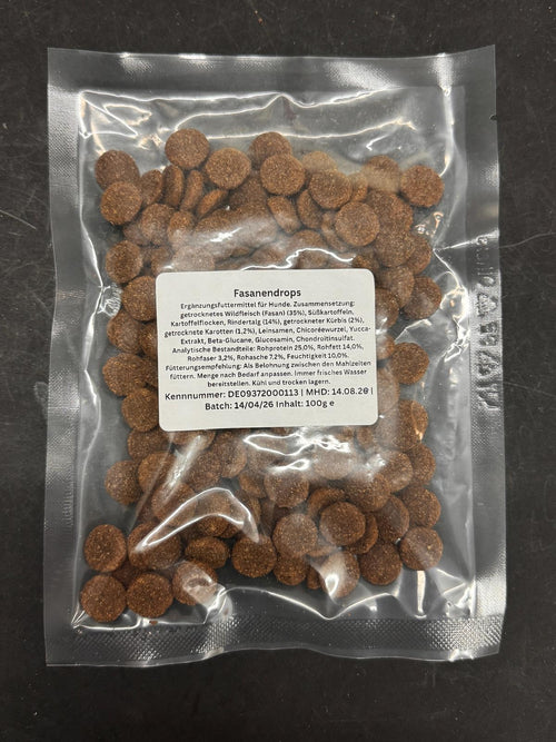Fasanendrops – Der feine Wild-Snack für anspruchsvolle Hunde (100 g)