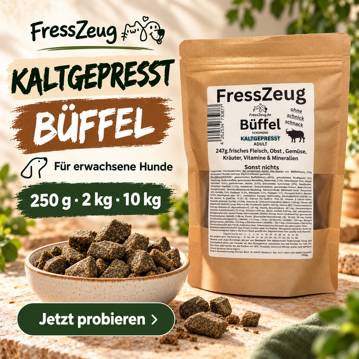 FressZeug Bueffel Kaltgepresst – Werbebild