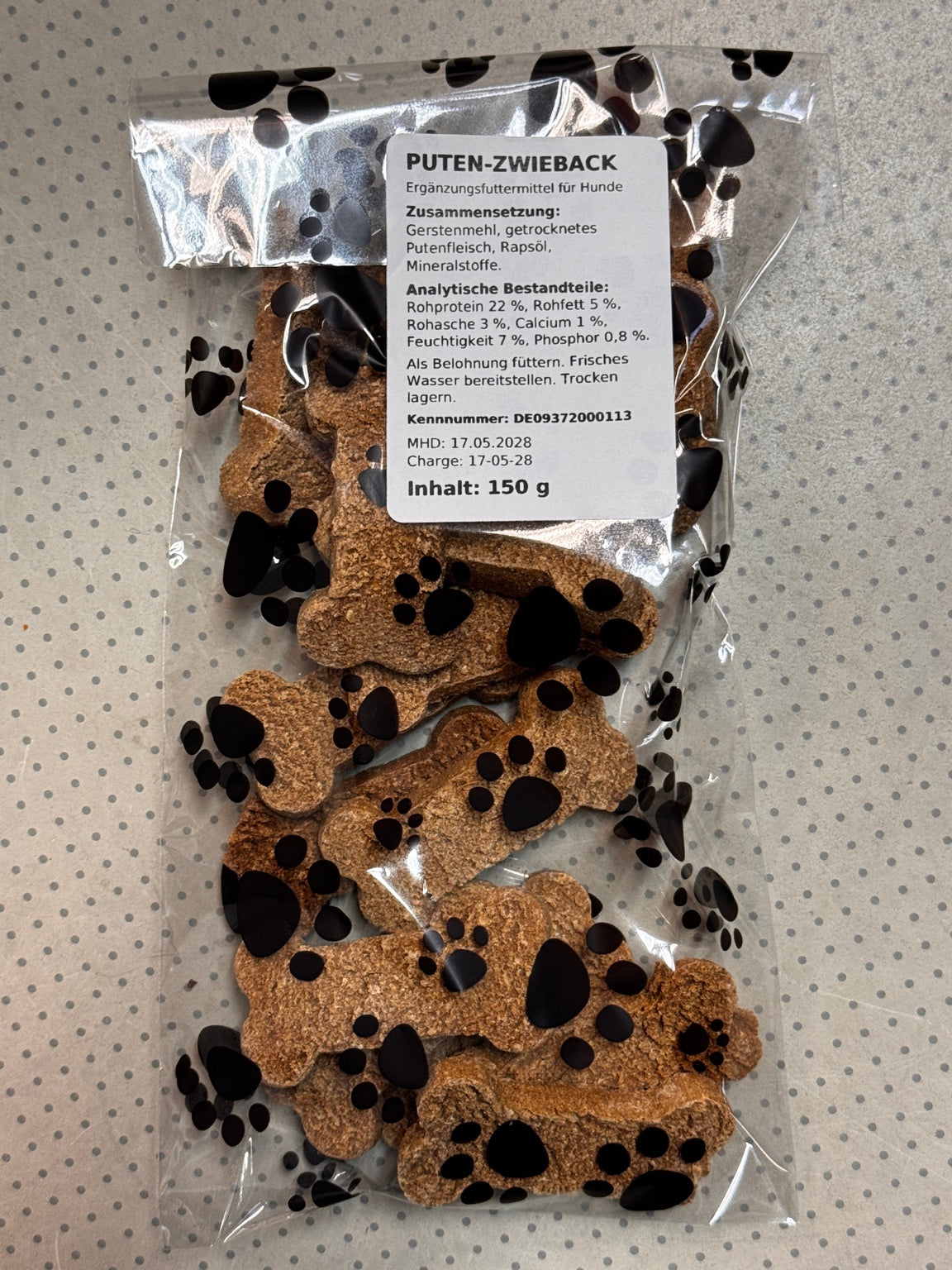 FRESSZEUG Puten-Zwieback 150 g – Ergänzungsfuttermittel für Hunde