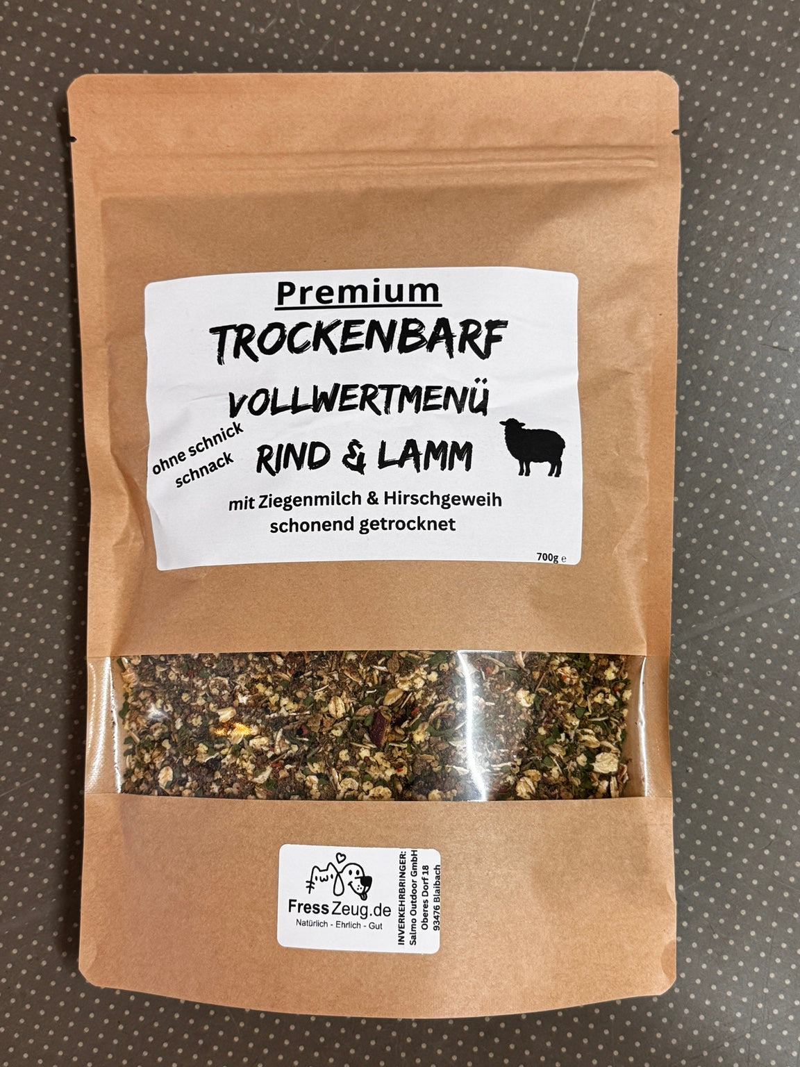 FressZeug Trockenbarf rind-lamm 700 g vorne