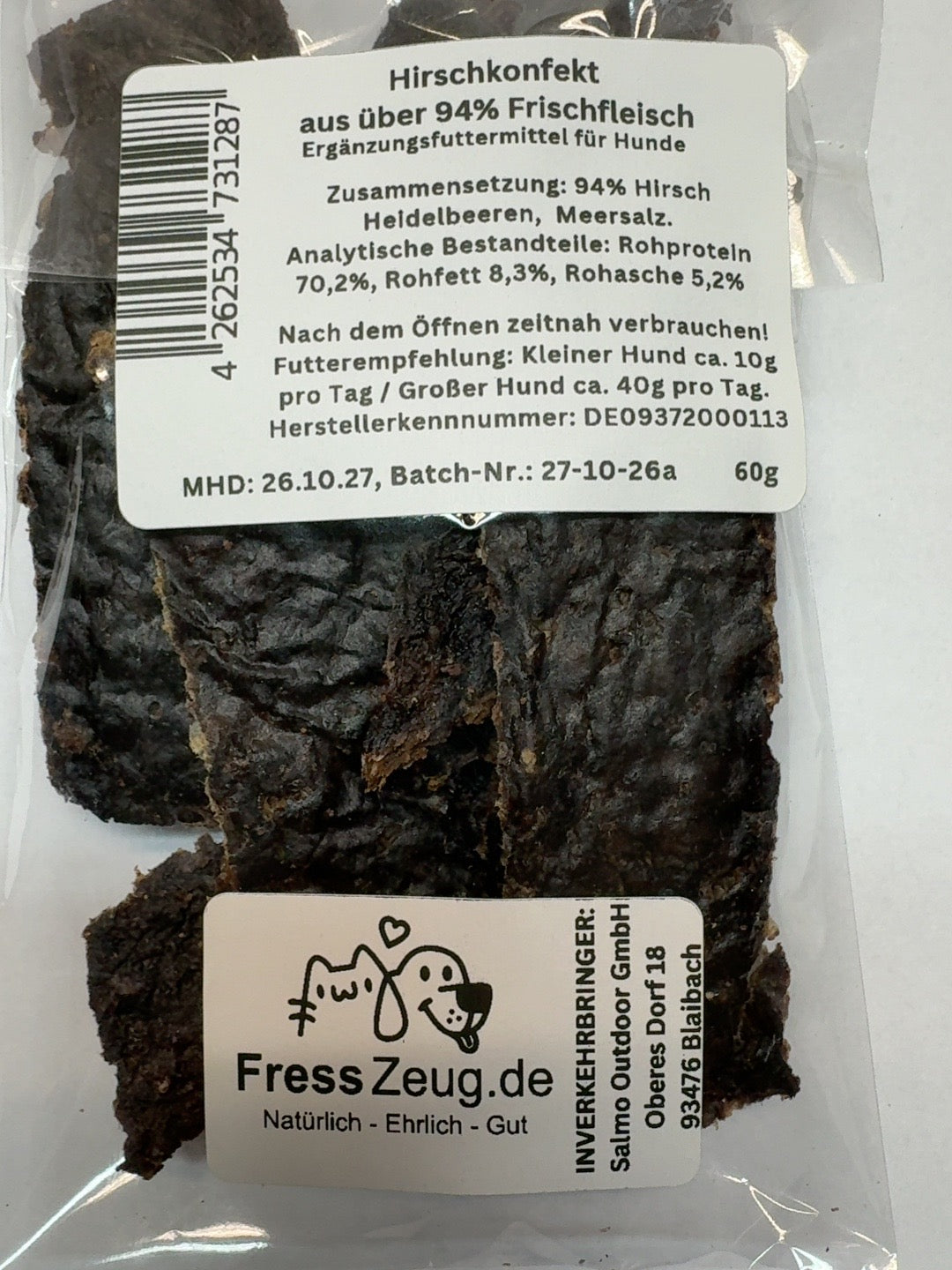 FressZeug Hirschkonfekt – Zusammensetzung und Fütterung