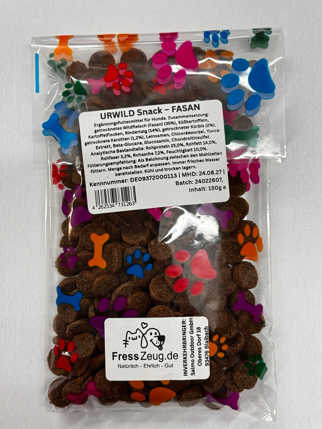 URWILD Snack Fasan 150 g Verpackung