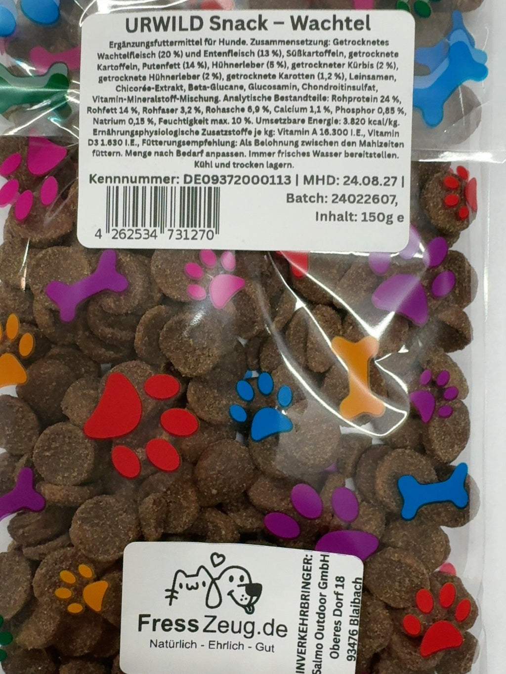 URWILD Snack Wachtel – Zutaten, Analyse und Fütterung laut Etikett