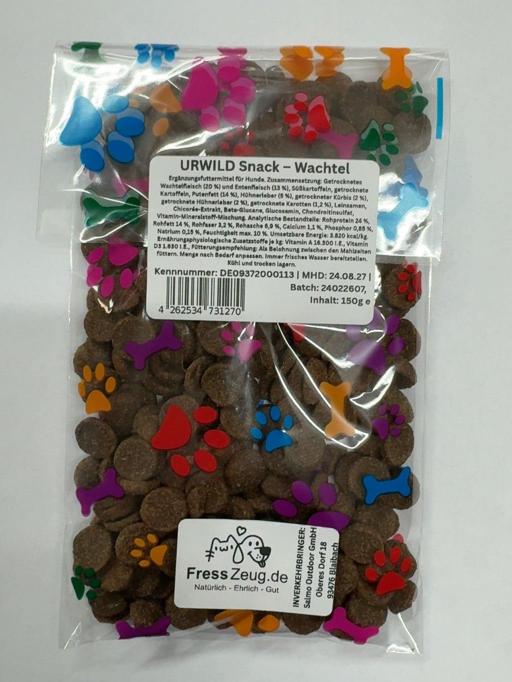 FressZeug URWILD Snack Wachtel 150 g – Originalverpackung