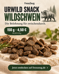 FressZeug URWILD Snack wildschwein 150 g – Werbebild